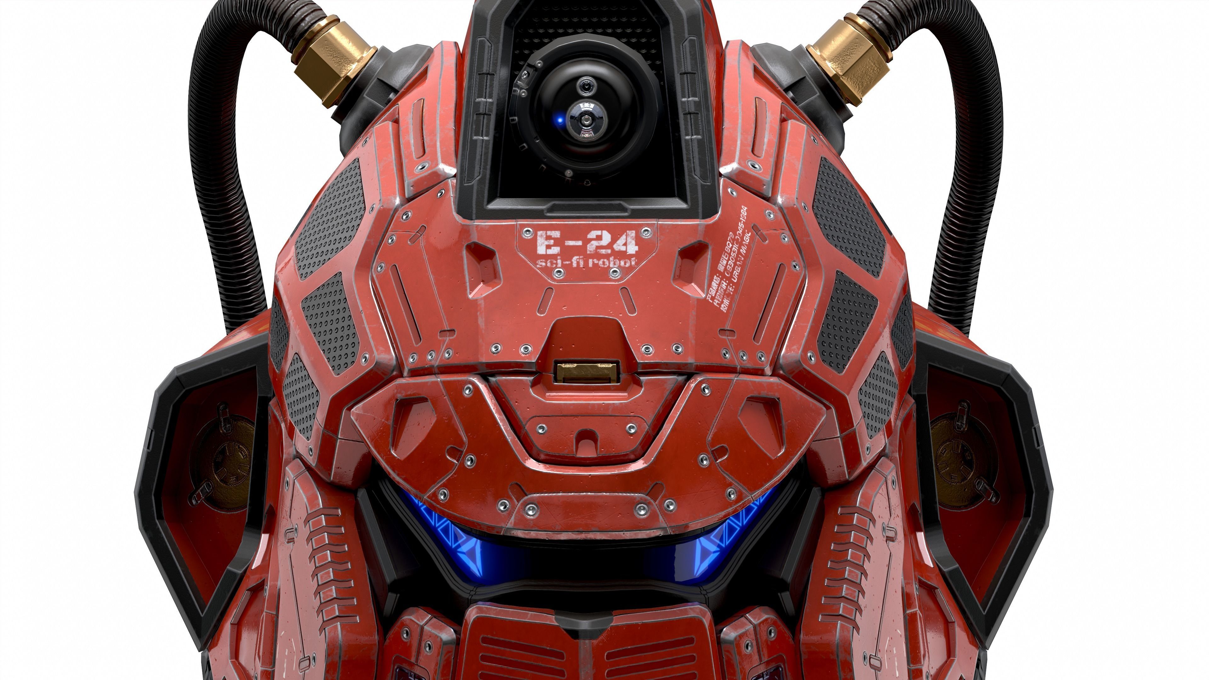 Sci-Fi Helmet E-24 Low-poly 3D model_1