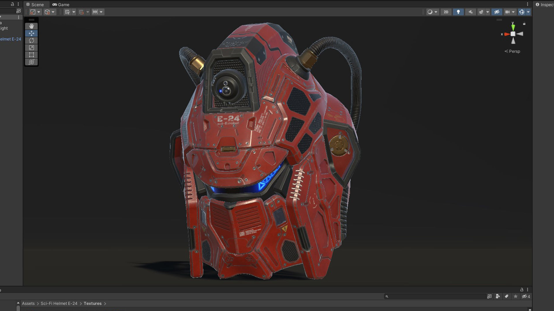 Sci-Fi Helmet E-24 Low-poly 3D model_13