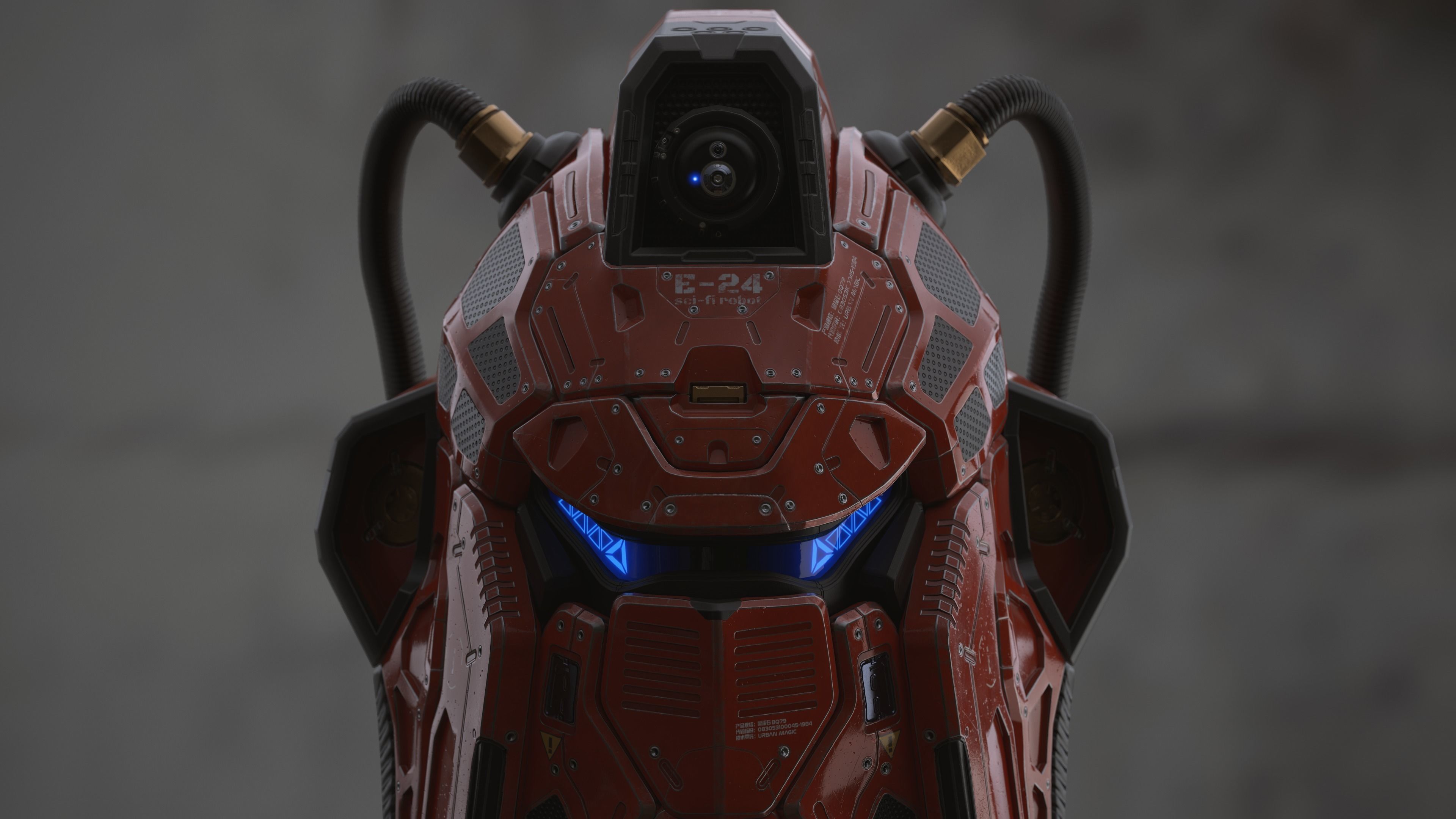 Sci-Fi Helmet E-24 Low-poly 3D model_8