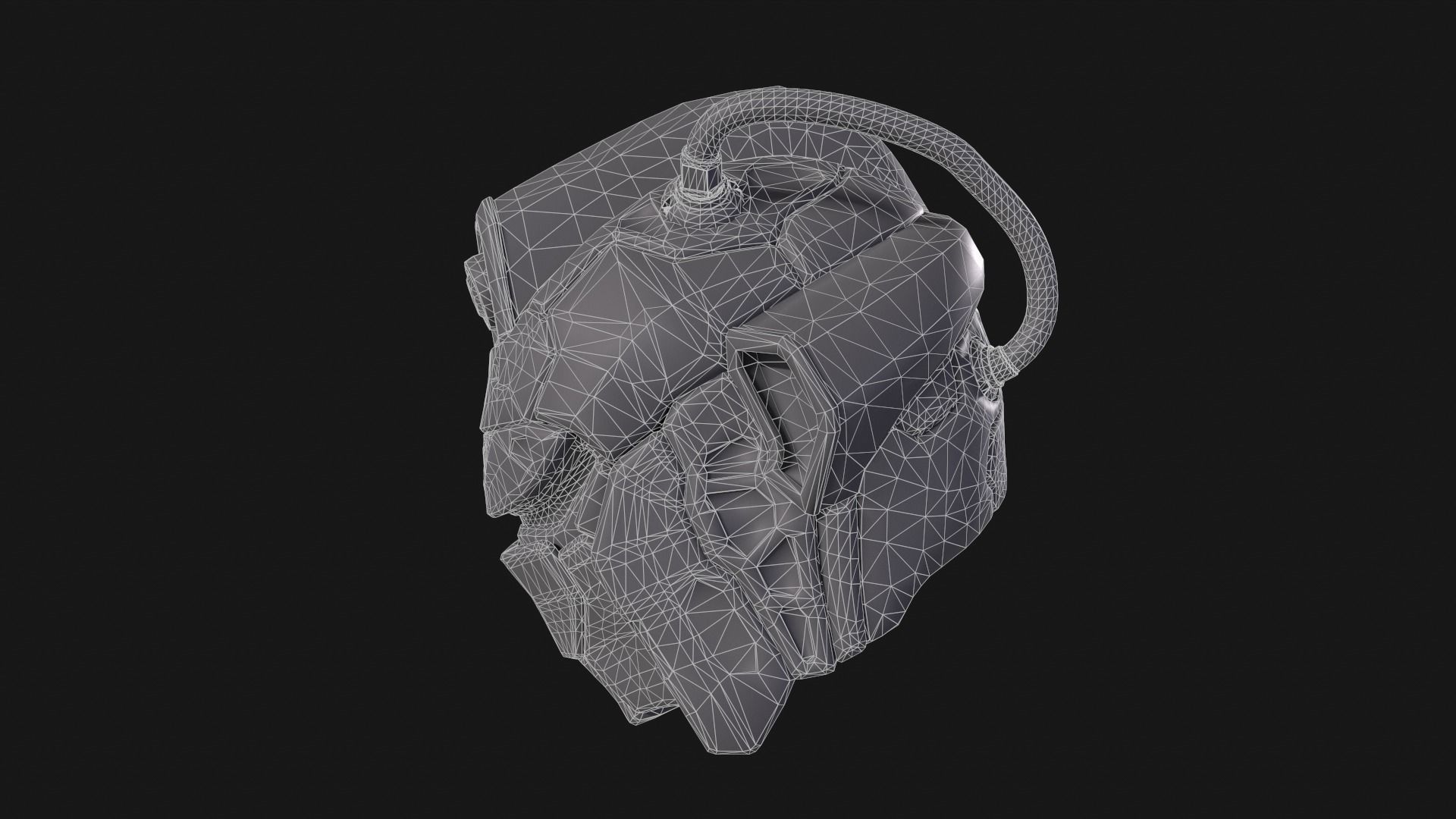 Sci-Fi Helmet E-24 Low-poly 3D model_20