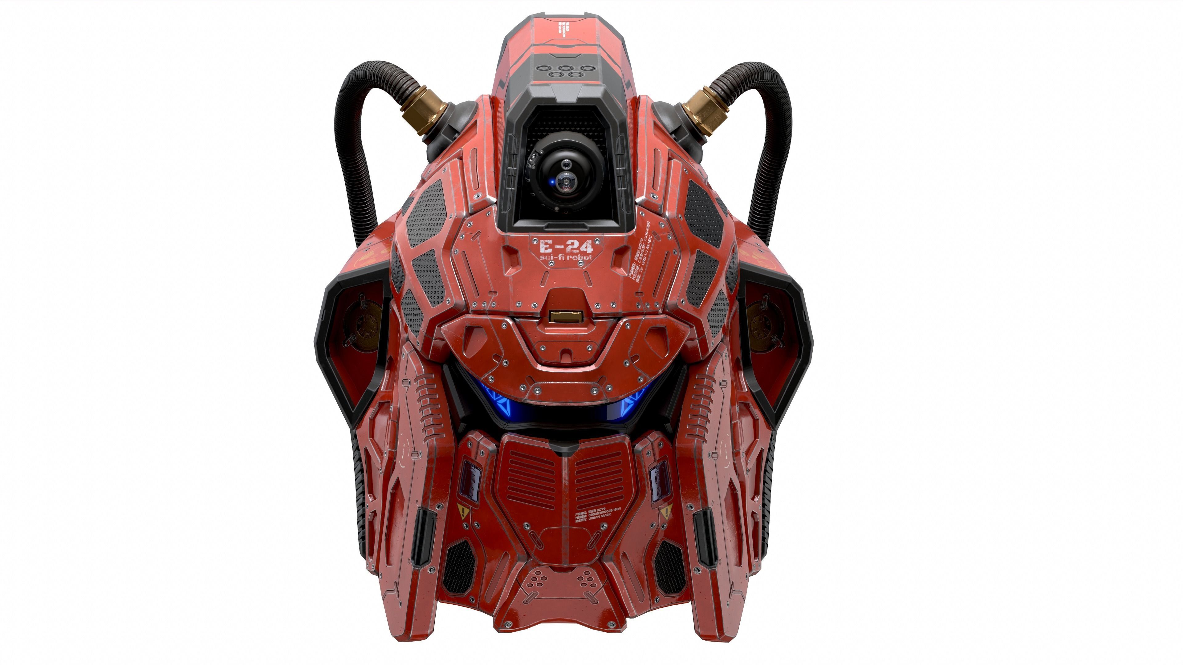 Sci-Fi Helmet E-24 Low-poly 3D model_3