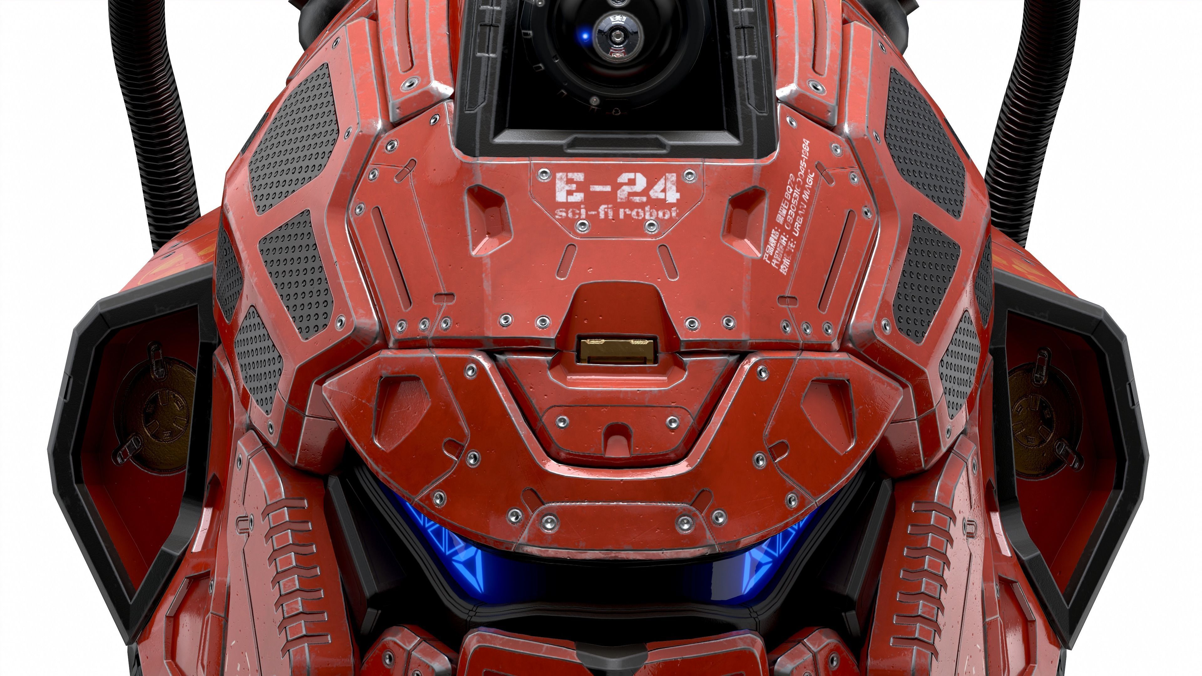 Sci-Fi Helmet E-24 Low-poly 3D model_6