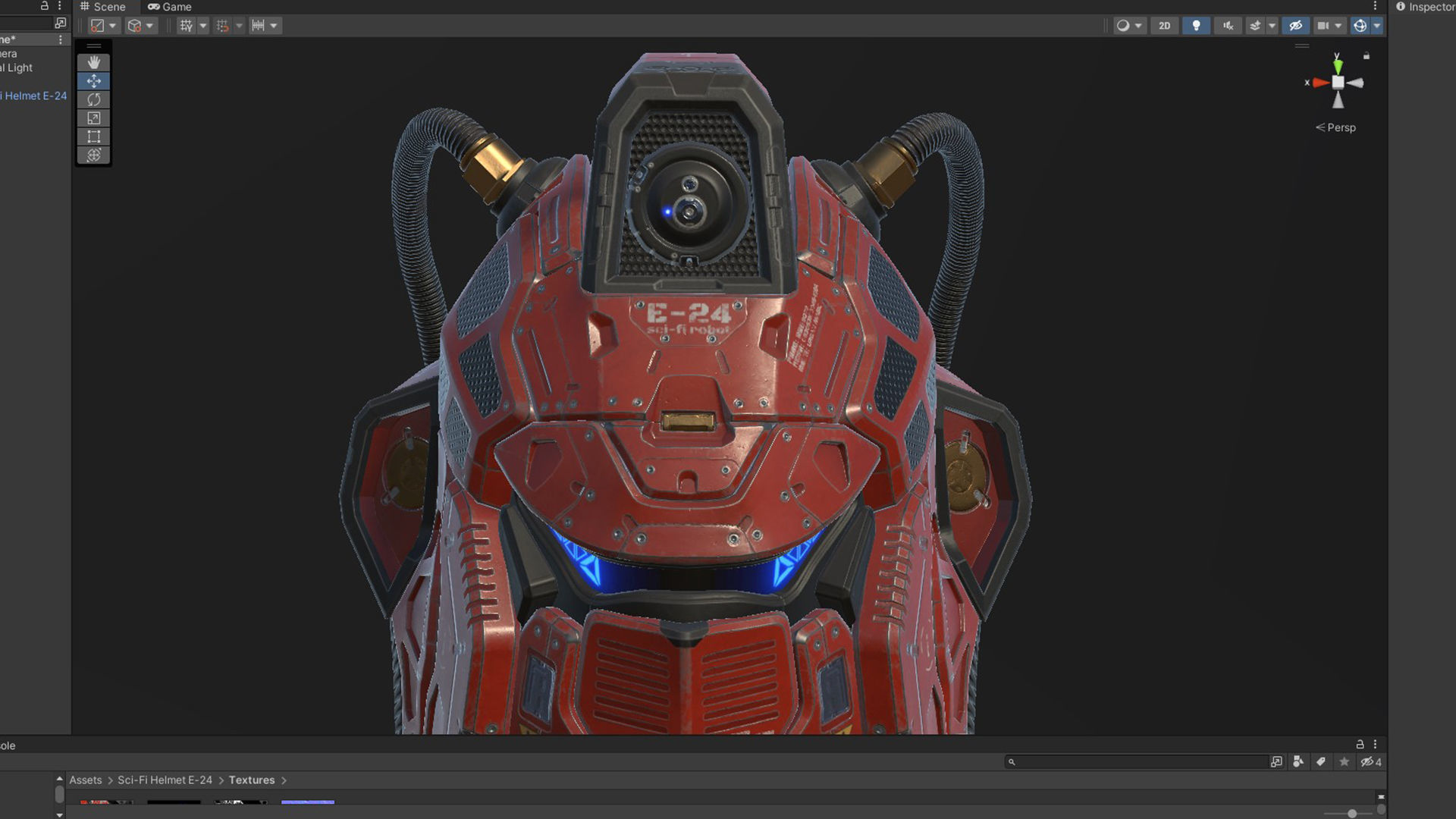 Sci-Fi Helmet E-24 Low-poly 3D model_12