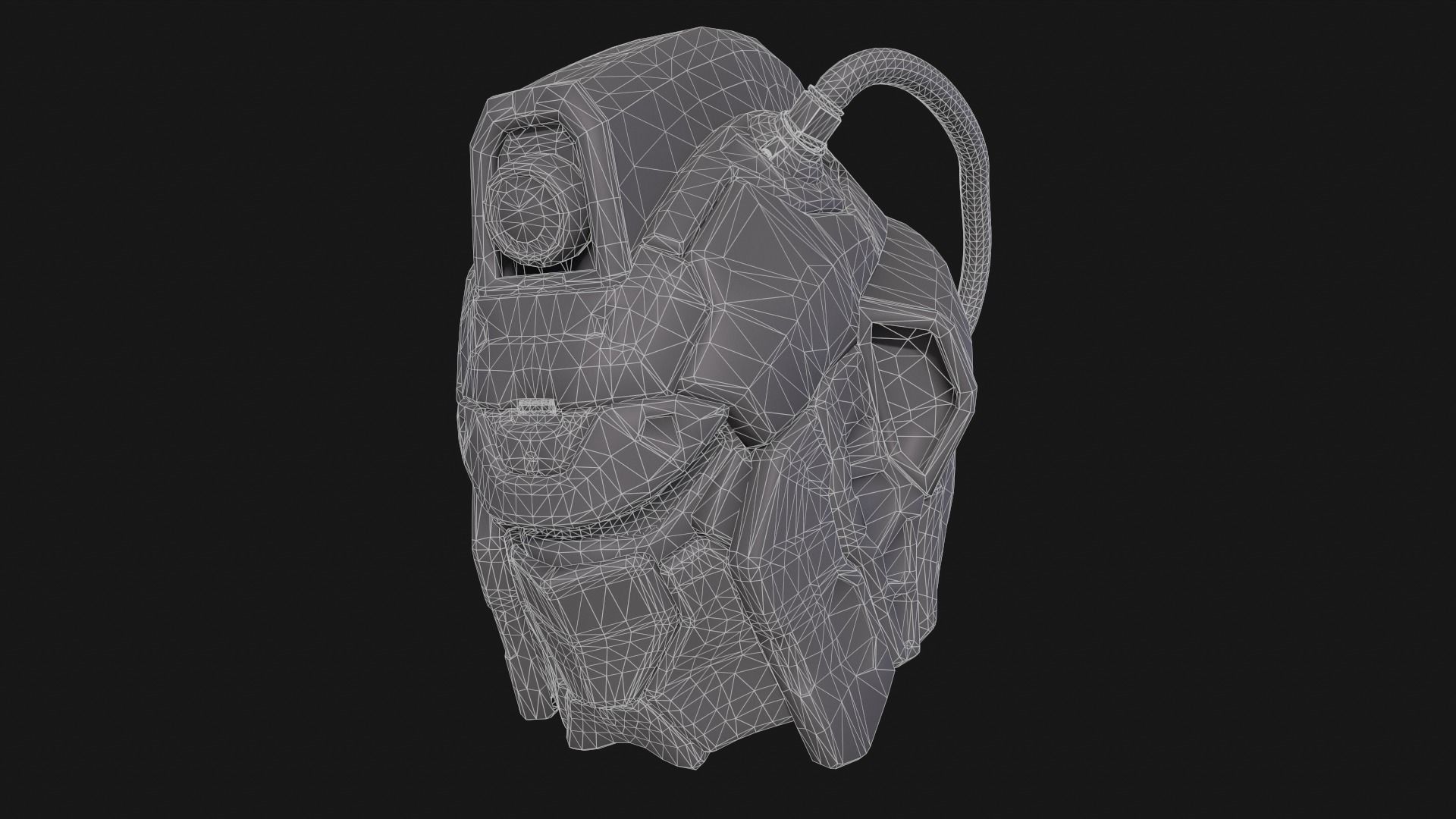 Sci-Fi Helmet E-24 Low-poly 3D model_17