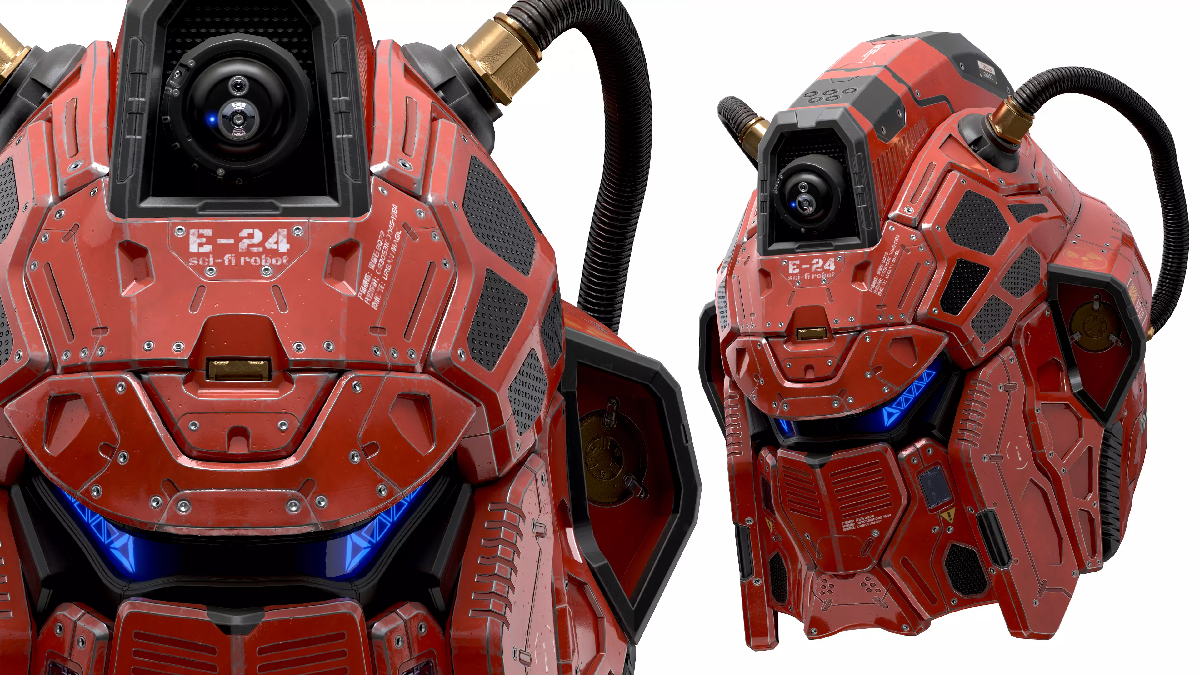 Sci-Fi Helmet E-24 Low-poly 3D model_0