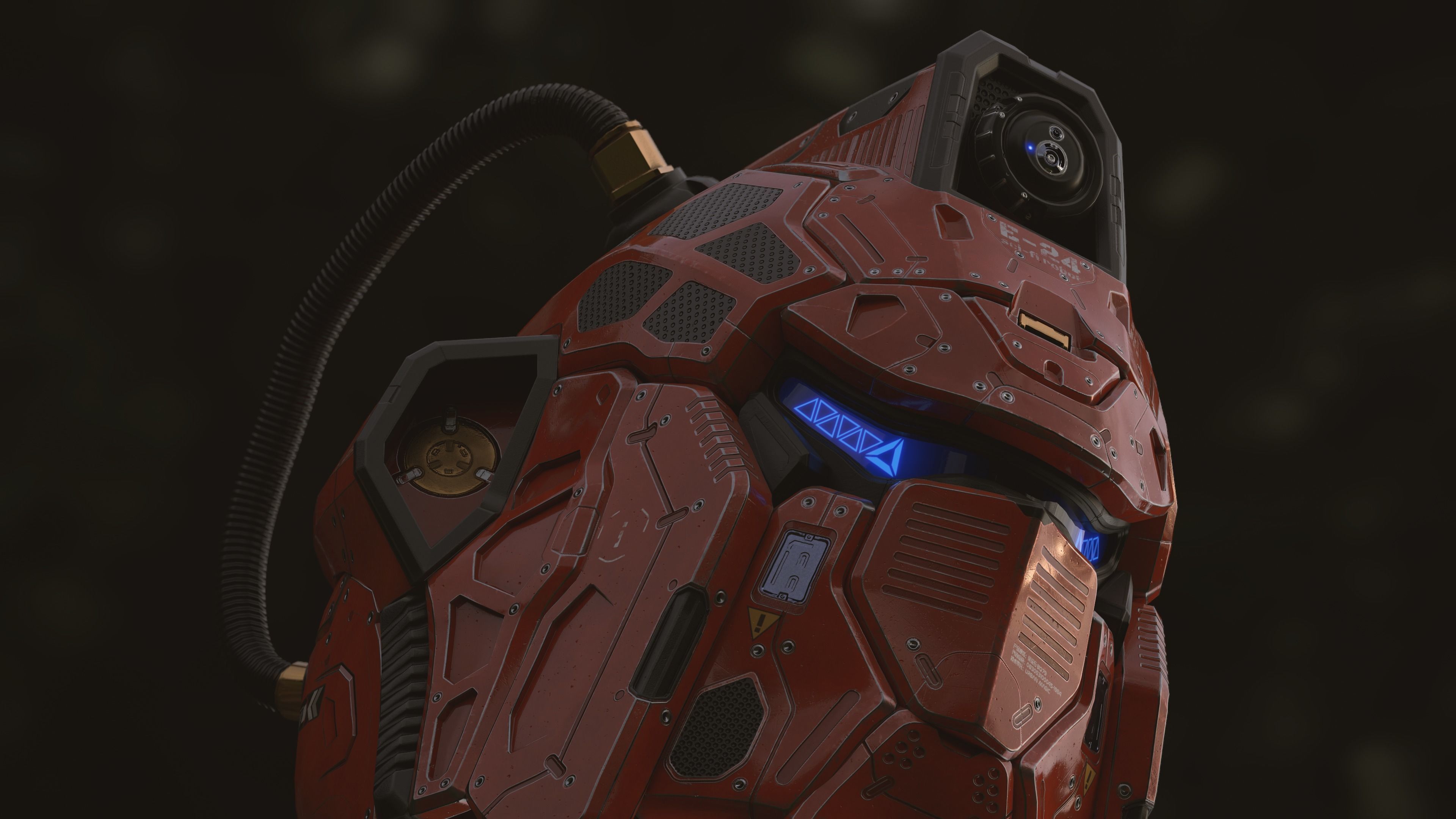 Sci-Fi Helmet E-24 Low-poly 3D model_9