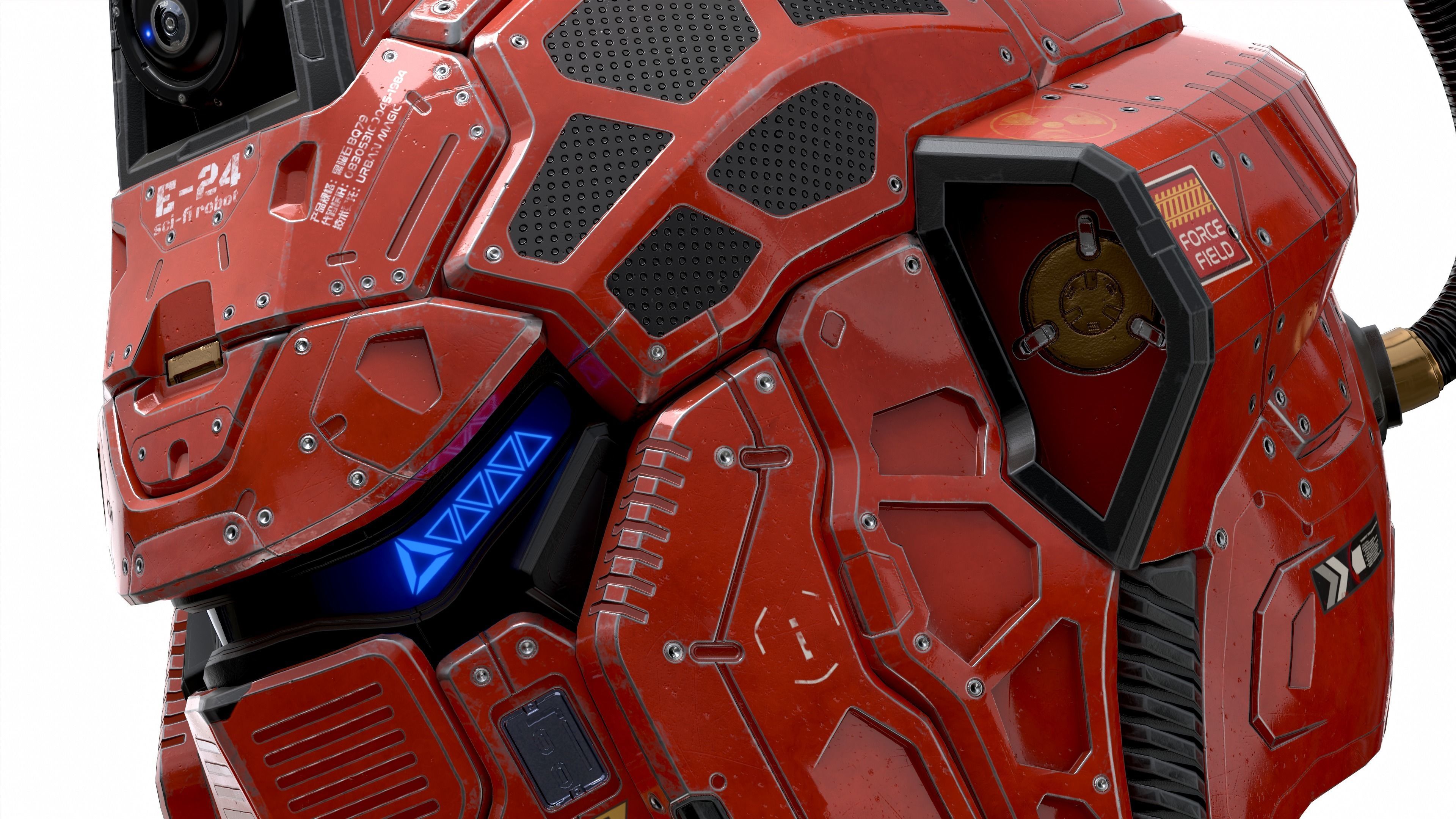 Sci-Fi Helmet E-24 Low-poly 3D model_4