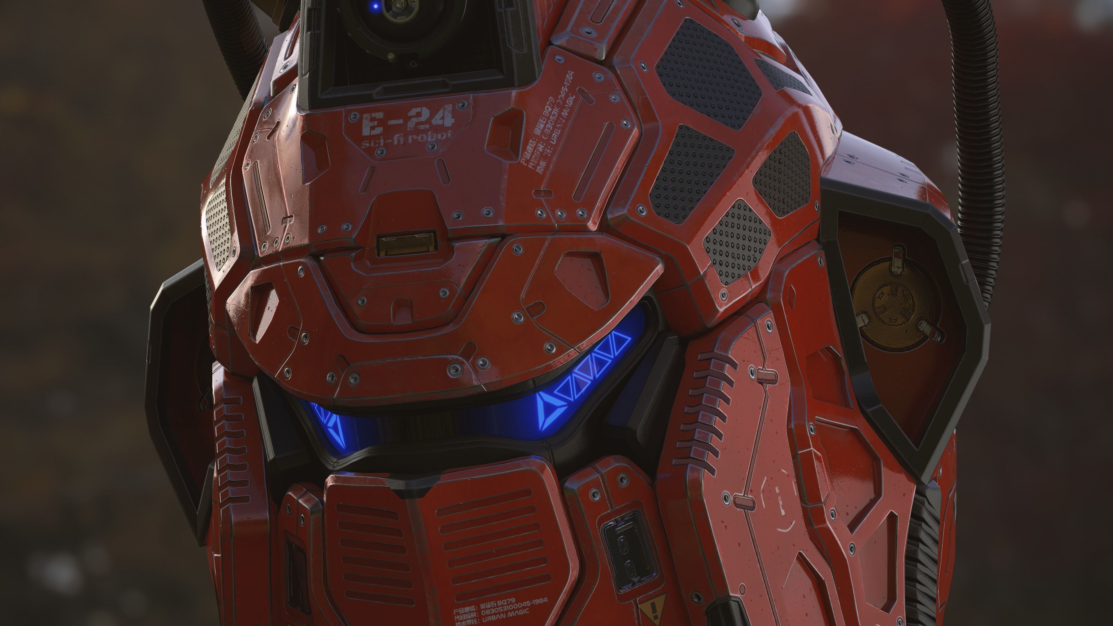 Sci-Fi Helmet E-24 Low-poly 3D model_10