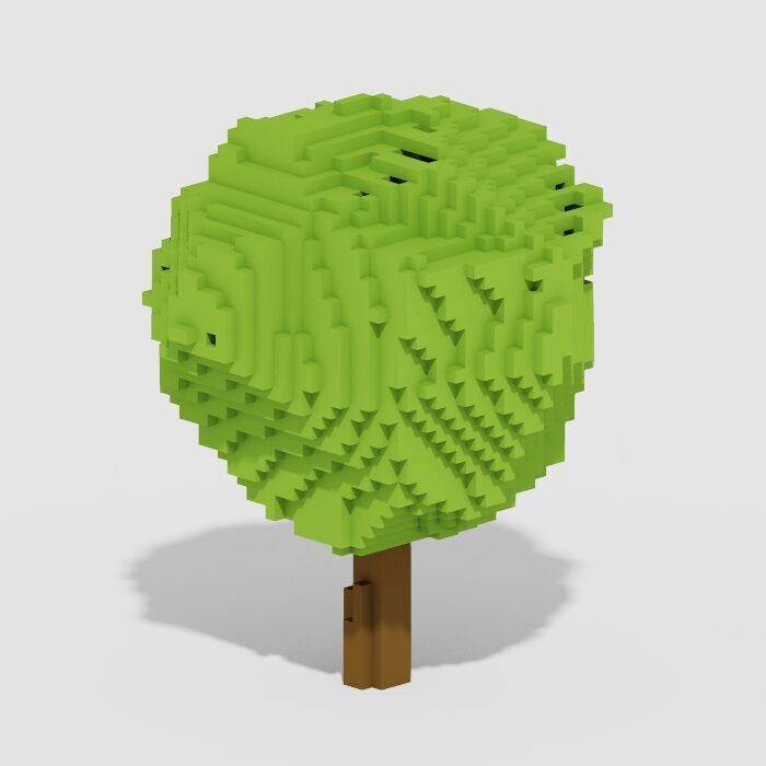 Voxel Trees Pack 33 Items Low-poly 3D model_23