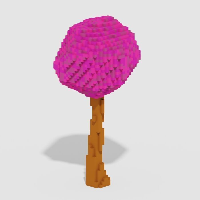 Voxel Trees Pack 33 Items Low-poly 3D model_3