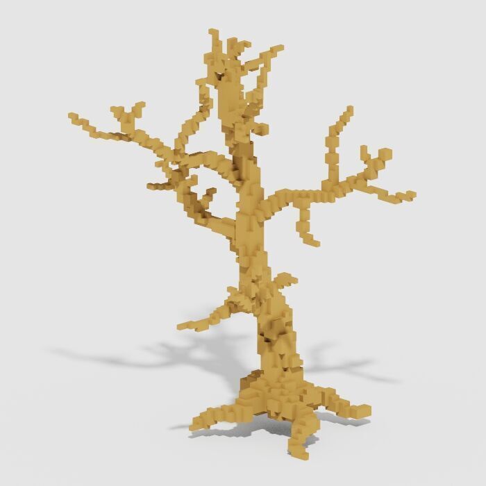 Voxel Trees Pack 33 Items Low-poly 3D model_1