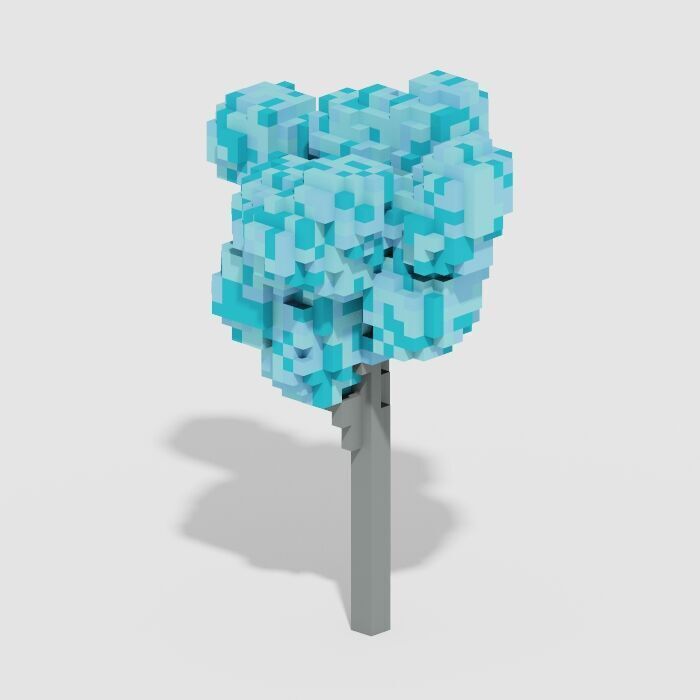 Voxel Trees Pack 33 Items Low-poly 3D model_15