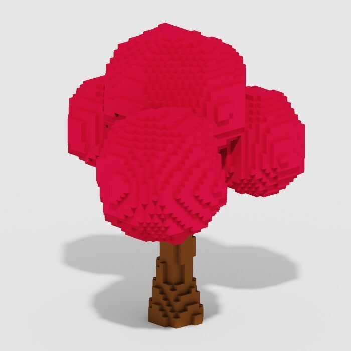 Voxel Trees Pack 33 Items Low-poly 3D model_32