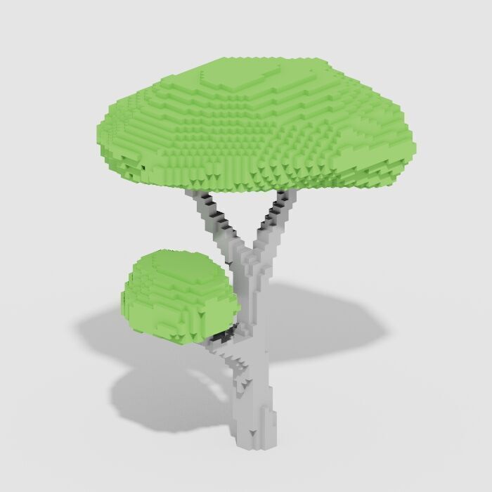 Voxel Trees Pack 33 Items Low-poly 3D model_24