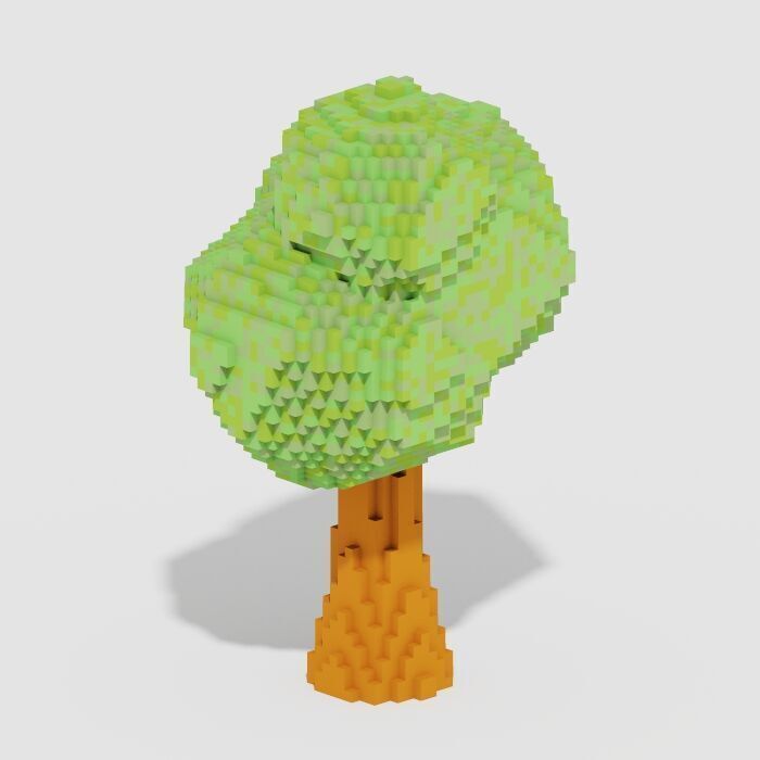 Voxel Trees Pack 33 Items Low-poly 3D model_25