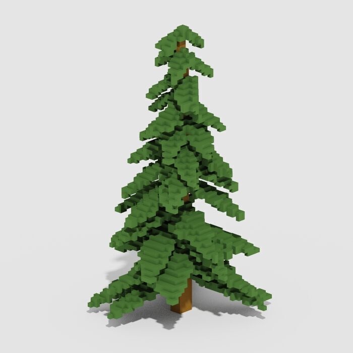 Voxel Trees Pack 33 Items Low-poly 3D model_11