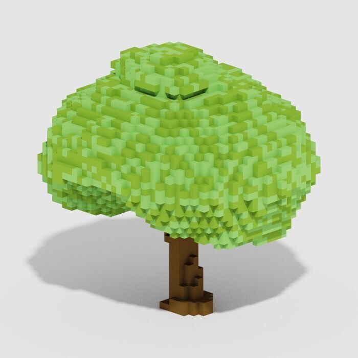 Voxel Trees Pack 33 Items Low-poly 3D model_30