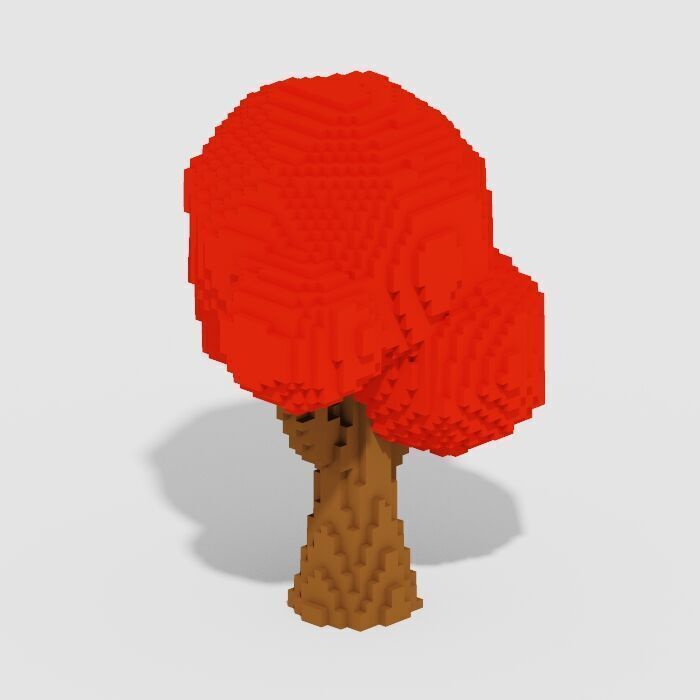 Voxel Trees Pack 33 Items Low-poly 3D model_26