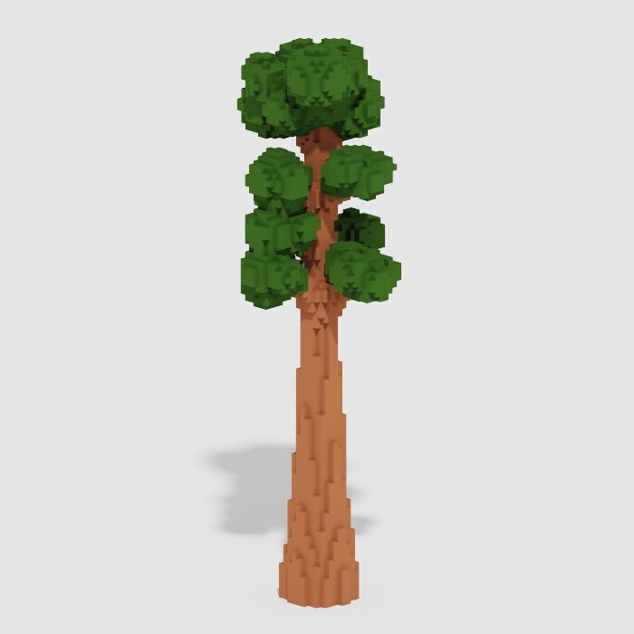 Voxel Trees Pack 33 Items Low-poly 3D model_10