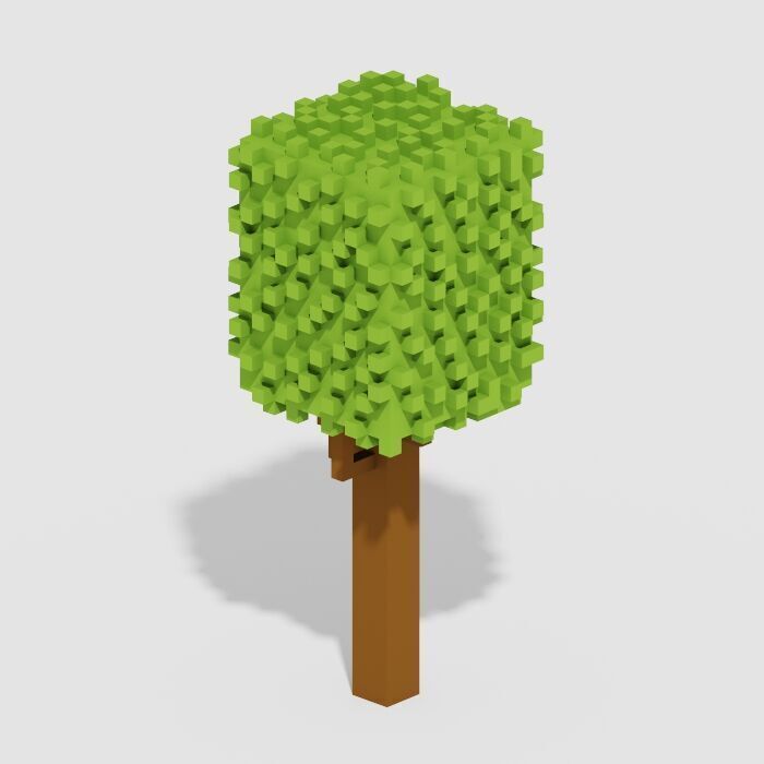 Voxel Trees Pack 33 Items Low-poly 3D model_7