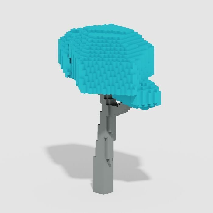 Voxel Trees Pack 33 Items Low-poly 3D model_17