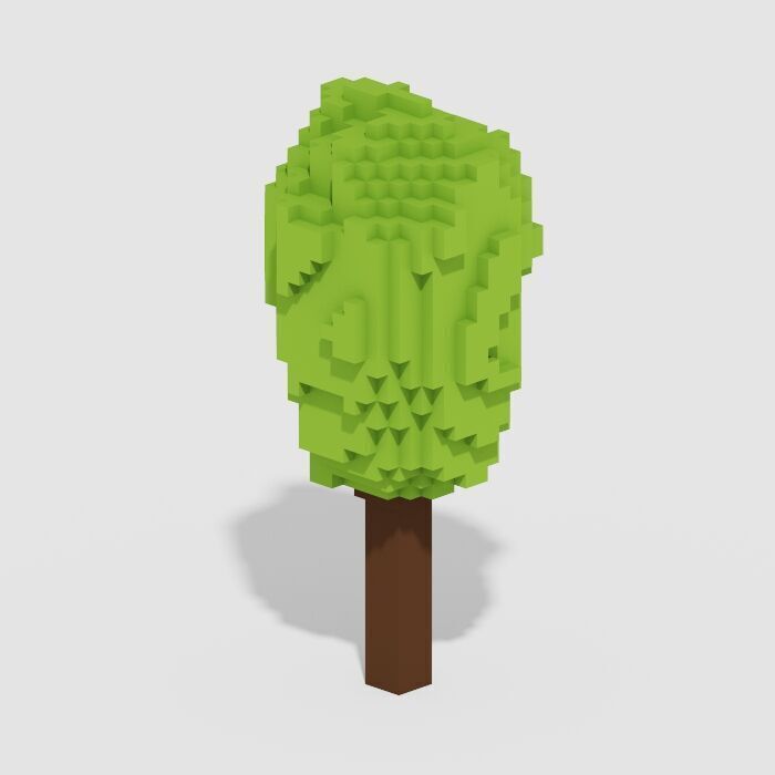 Voxel Trees Pack 33 Items Low-poly 3D model_13