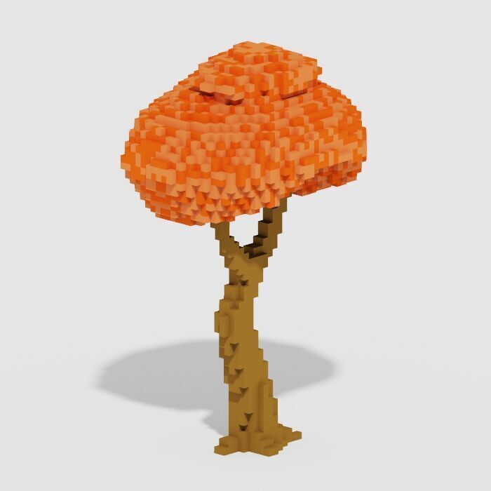 Voxel Trees Pack 33 Items Low-poly 3D model_31