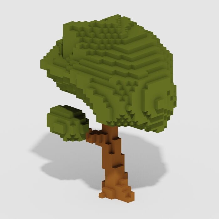 Voxel Trees Pack 33 Items Low-poly 3D model_12