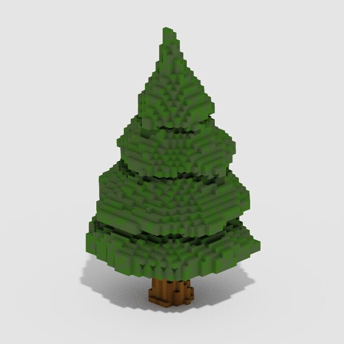 Voxel Trees Pack 33 Items Low-poly 3D model_33