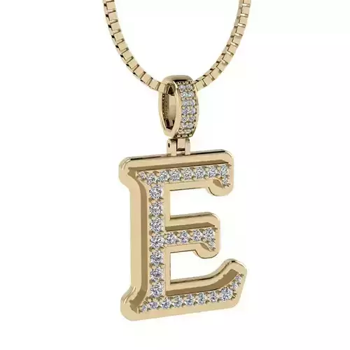 Alphabet Diamond Pendant E
