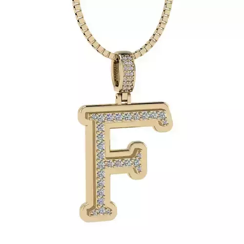 Alphabet Diamond Pendant F