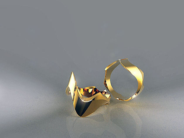 wave Rings Bracelet multi series 3D print model_6