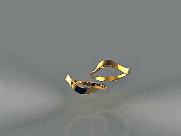 wave Rings Bracelet multi series 3D print model_5