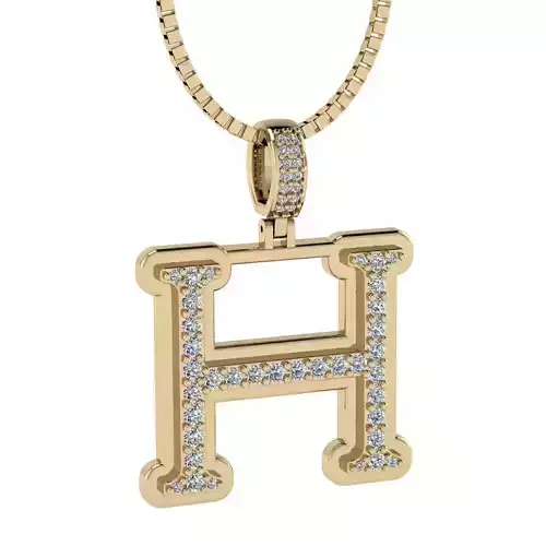 Alphabet Diamond Pendant H