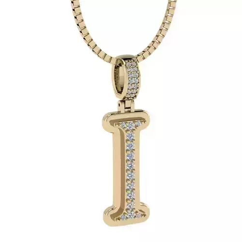 Alphabet Diamond Pendant I
