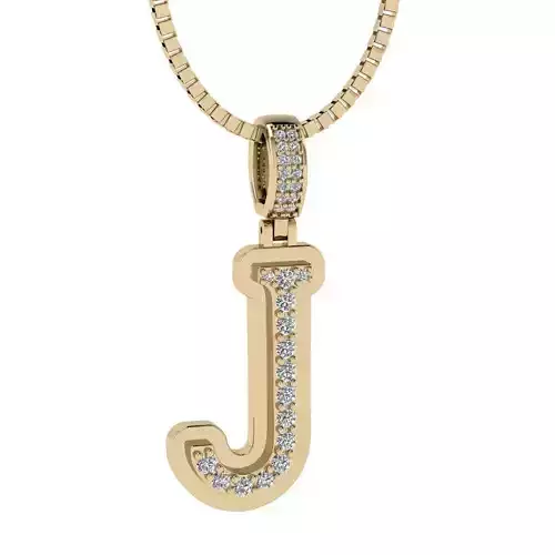 Alphabet Diamond Pendant J