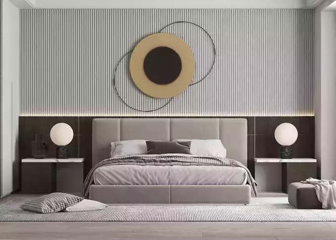 Modern Bedroom-04 3D model