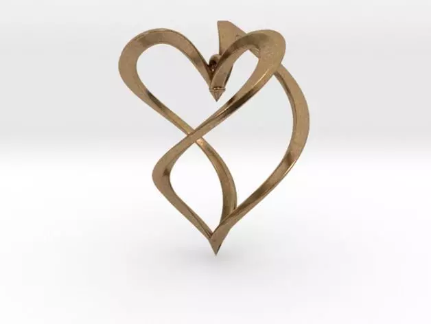 Heart earring 3D print model_0