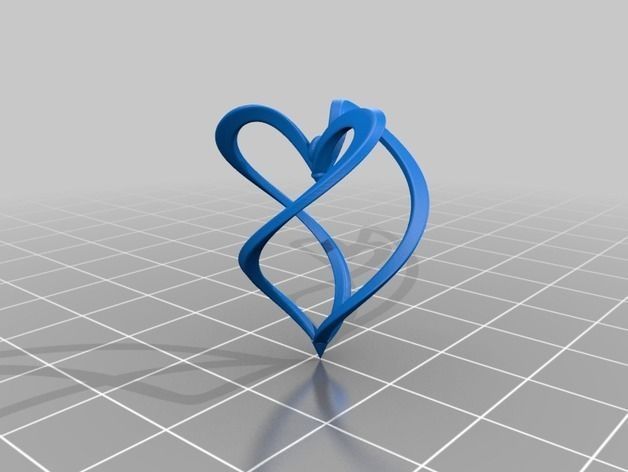 Heart earring 3D print model_1
