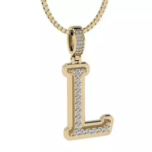 Alphabet Diamond Pendant L