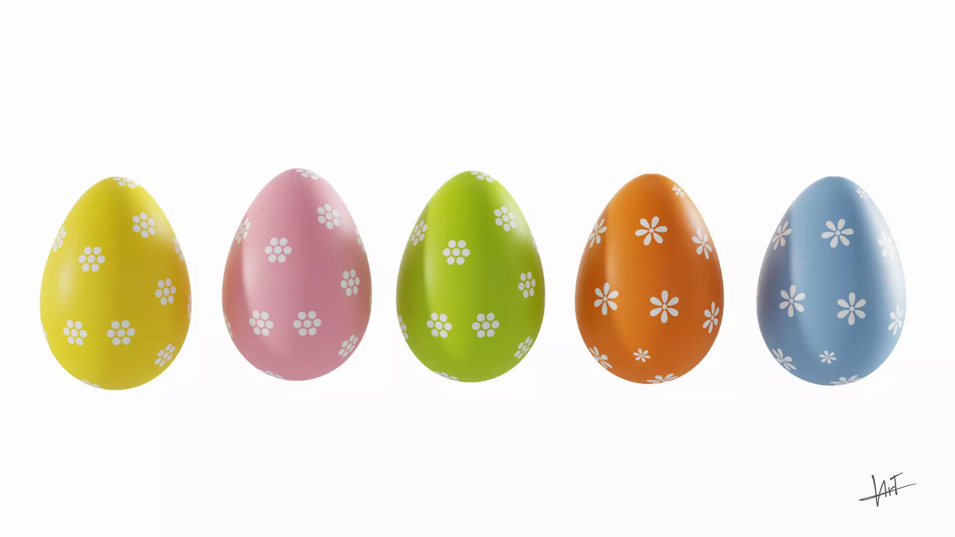 3D Easter Eggs Decorations 3D model_0