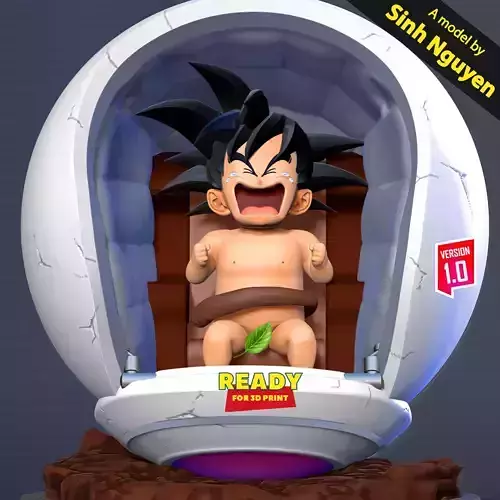 Baby Goku Crying 3D print model