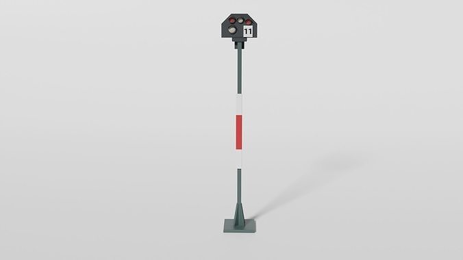3D model Track-closed light signal VR / AR / low-poly | CGTrader