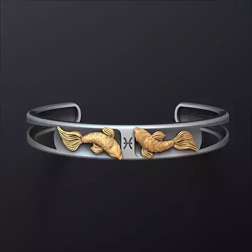 Zodiac Horoscope Pisces Bracelet 3D print model