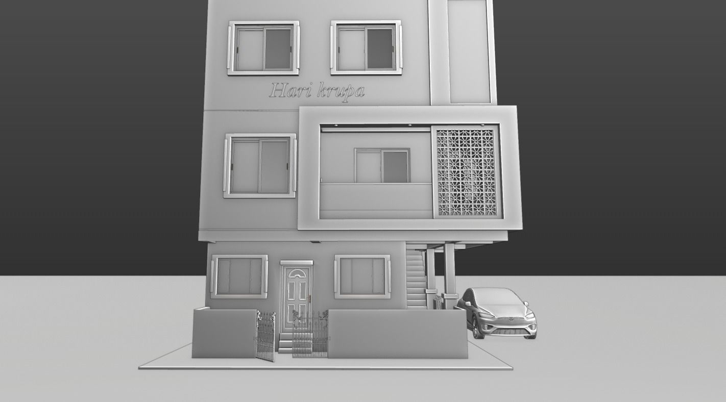 House elevation 3d Model 3D model_5