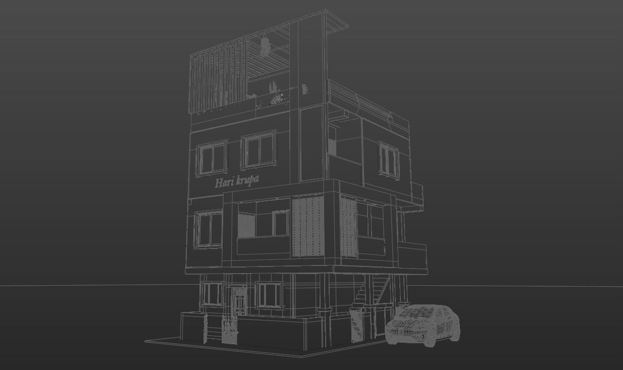 House elevation 3d Model 3D model_6