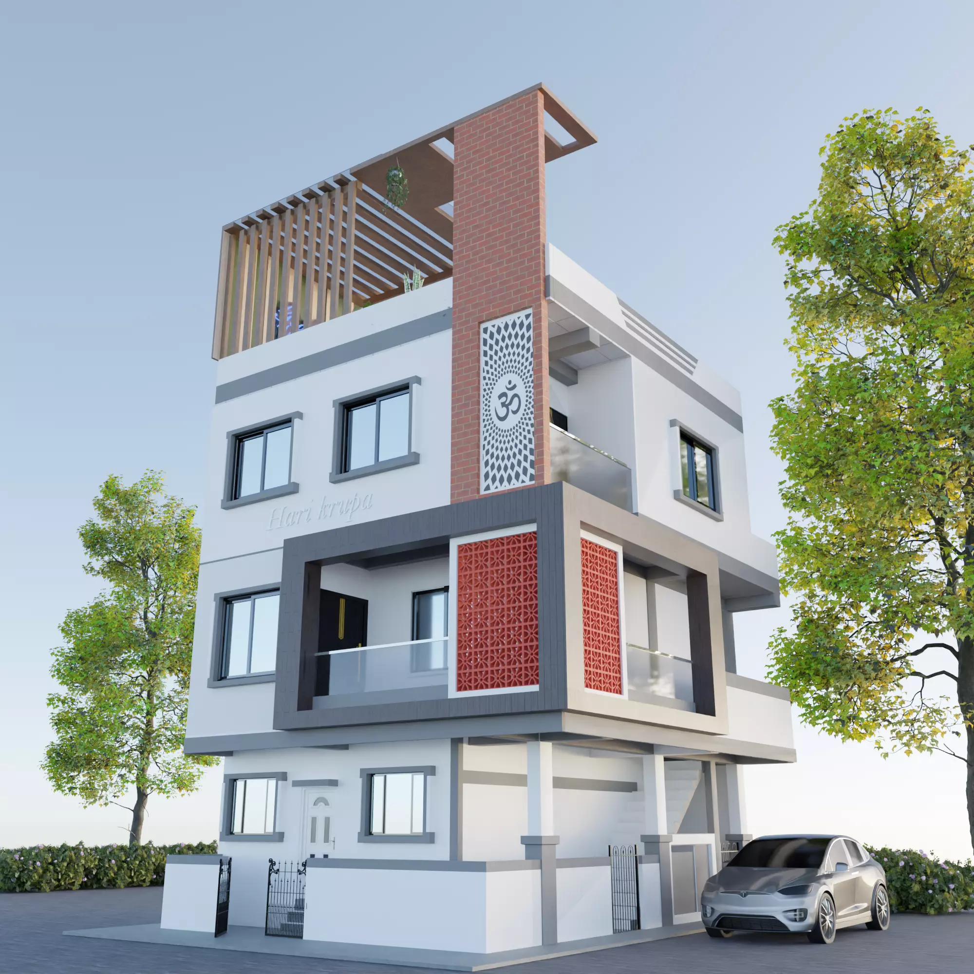 House elevation 3d Model 3D model_0