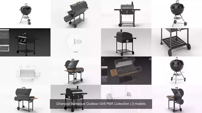 Charcoal Barbecue Outdoor Grill PBR Collection  Charcoal Barbecue Outdoor Grill PBR Collection