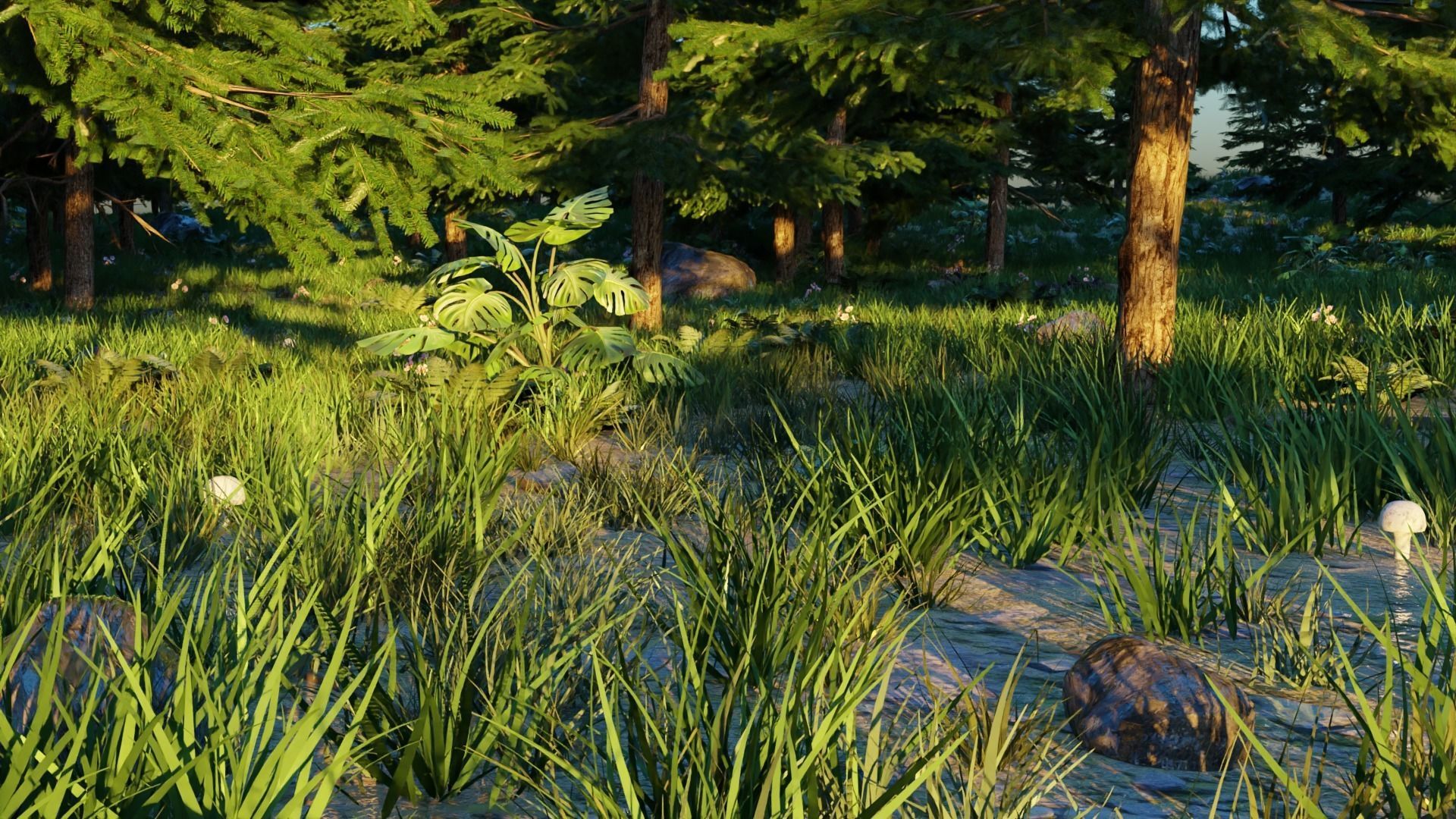Spring Forest 3D model_8