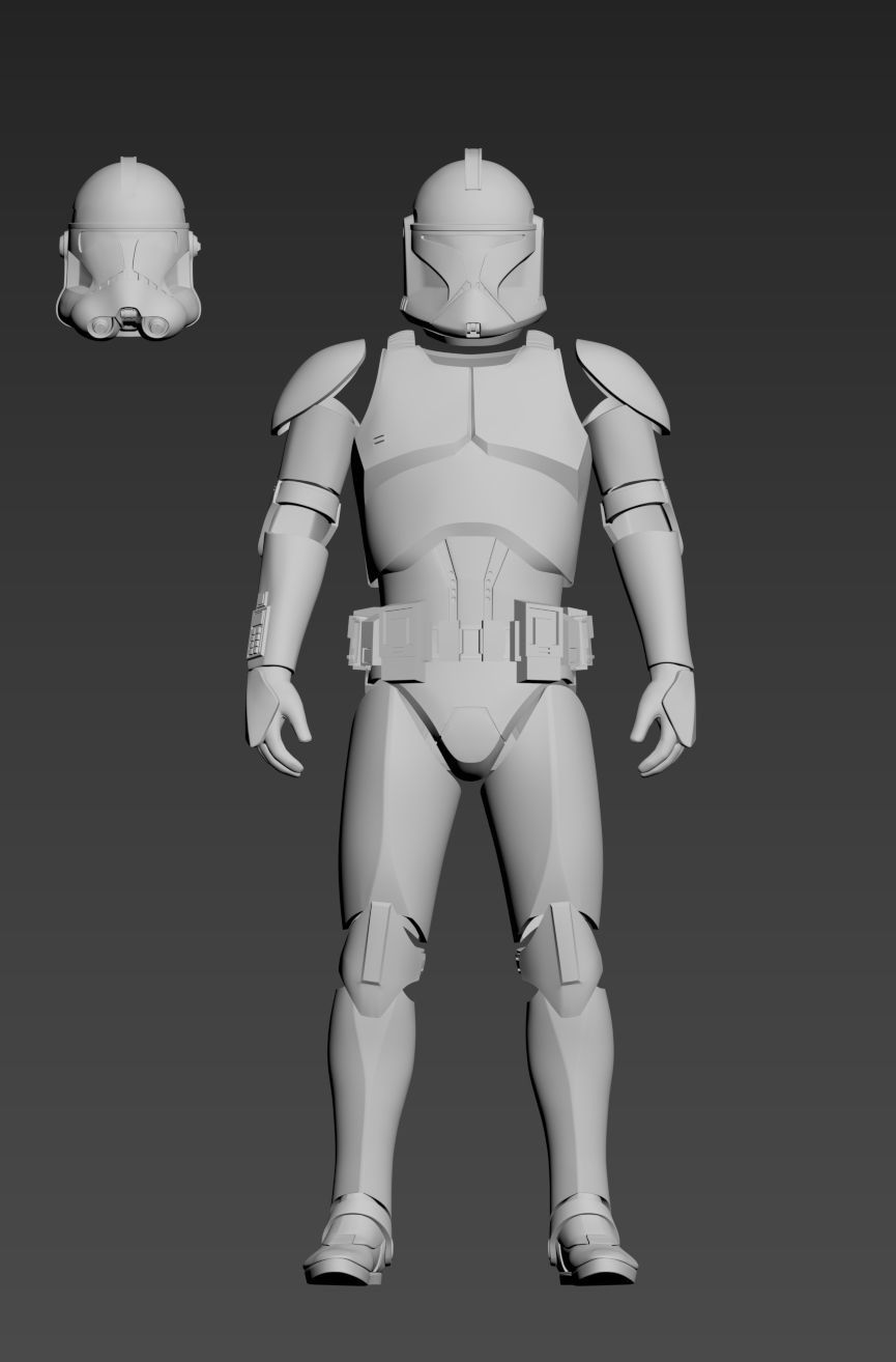 Star Wars Clone Trooper phase1 phase2 OneSix 12 inch Armor 3D print model_2